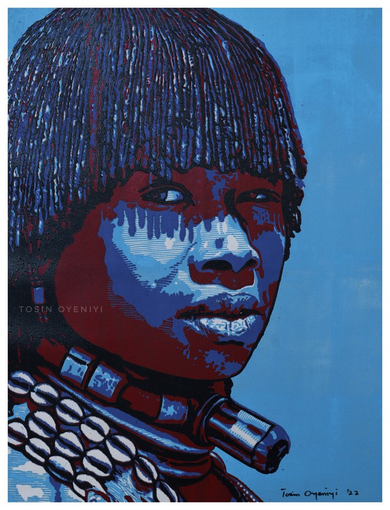 Levendig Afrikaans portret door Tosin Oyeniyi