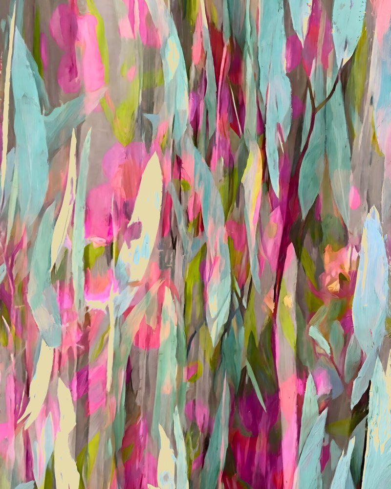 Kleurrijk abstract bladwerk door Uma Gokhale