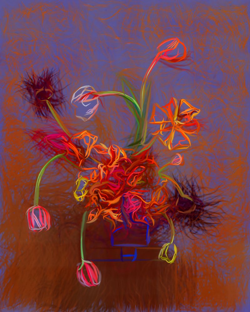 Levendige abstracte bloemen door Uma Gokhale
