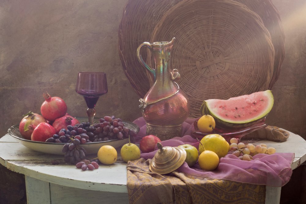 Rustiek fruit en kan door UstinaGreen