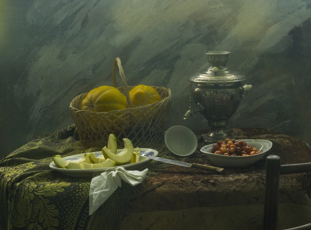 Rustieke meloenen en een samovar door UstinaGreen
