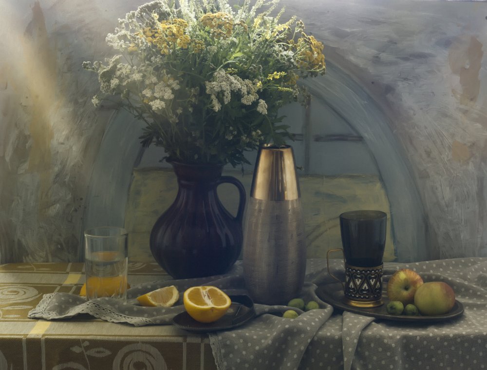 Wilde bloemen en vers fruit door UstinaGreen