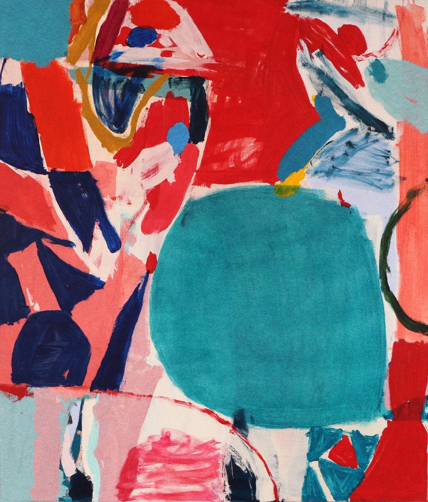 Abstracte blauwgroene cirkel door Vered Gersztenkorn