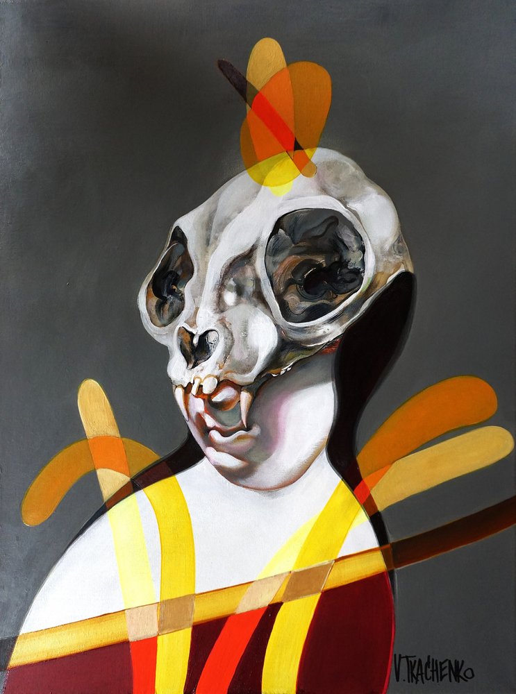 Abstracte schedelafbeelding door Victor Tkachenko