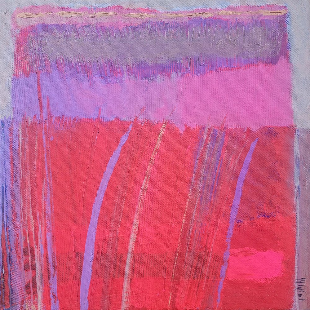 Levendige abstracte roze lagen door Wayne Sleeth