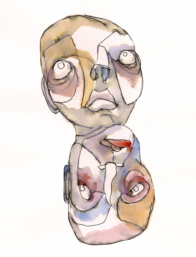 Abstracte dualiteitsgezichten door Wildemar Doomgriever