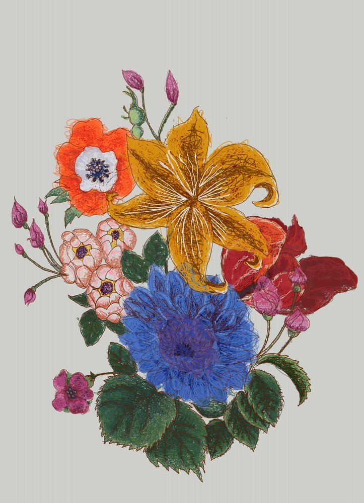 Levendig bloemenboeket door XHOZUCAN