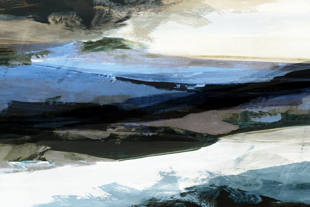 Abstrakt blauw waterlandschap door cartissi