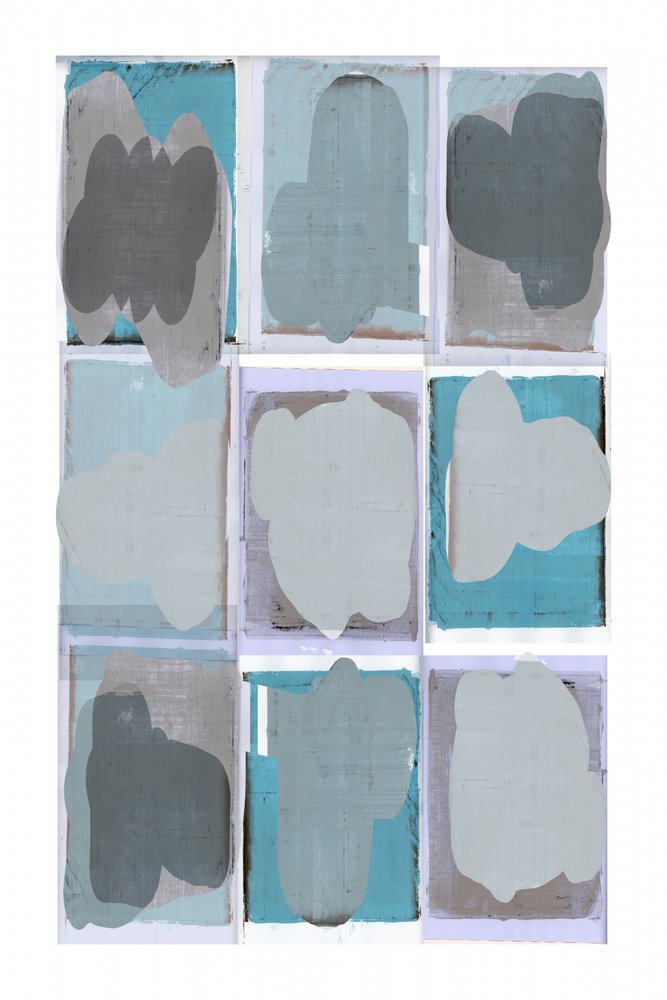 Abstracte grijsblauwe vormen door cartissi