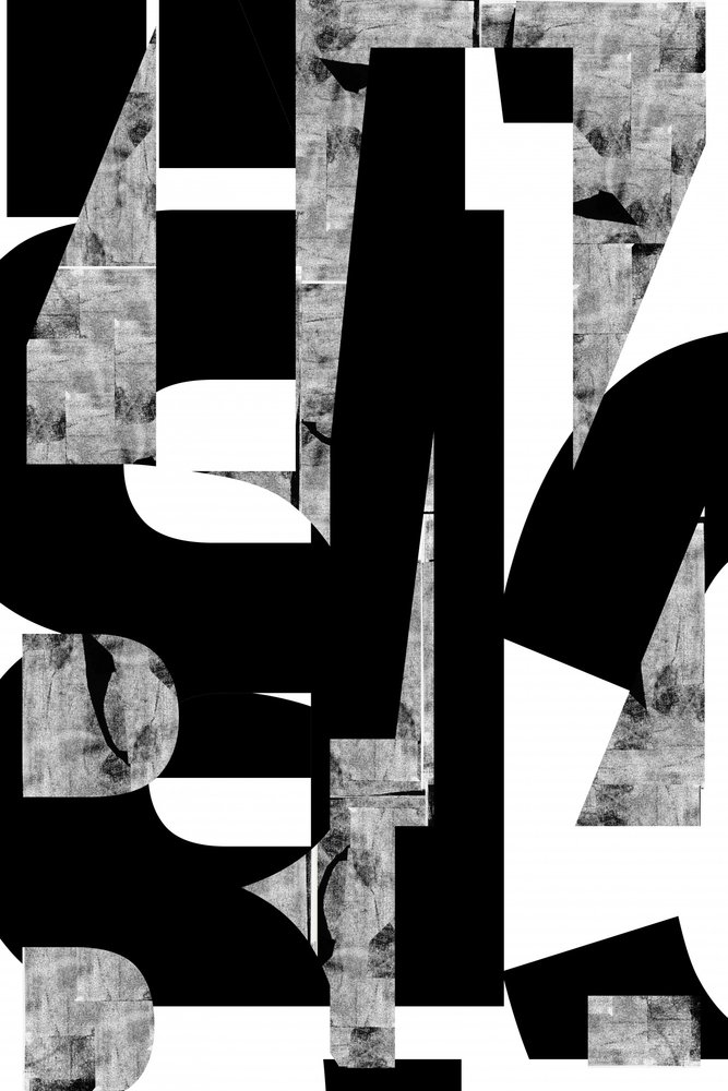 Abstracte monochrome lettervormen door cartissi