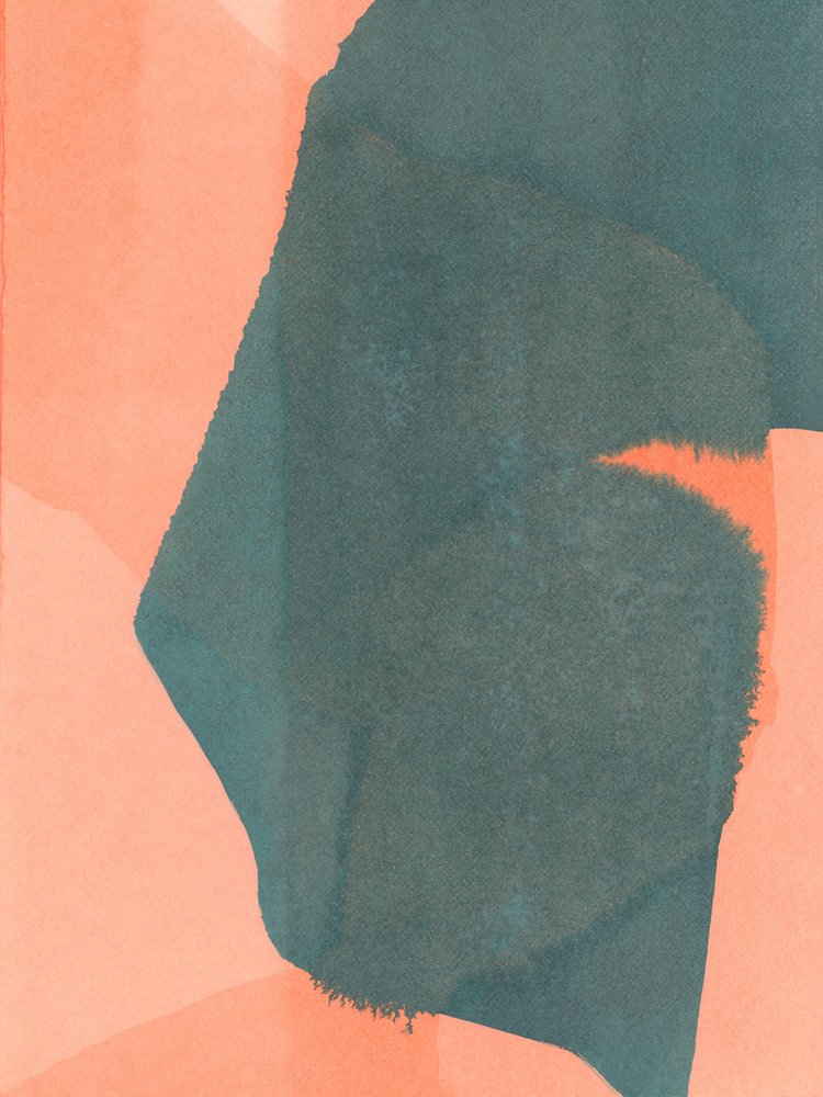 Abstract Teal Coral Wash door cartissi