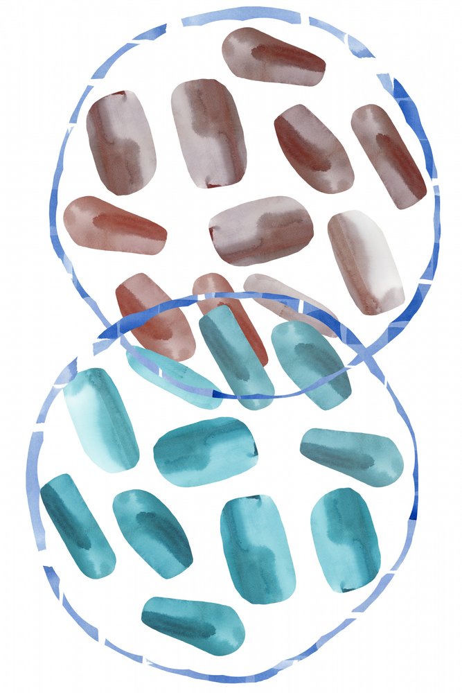 Abstracte cirkels in aquarel door cartissi