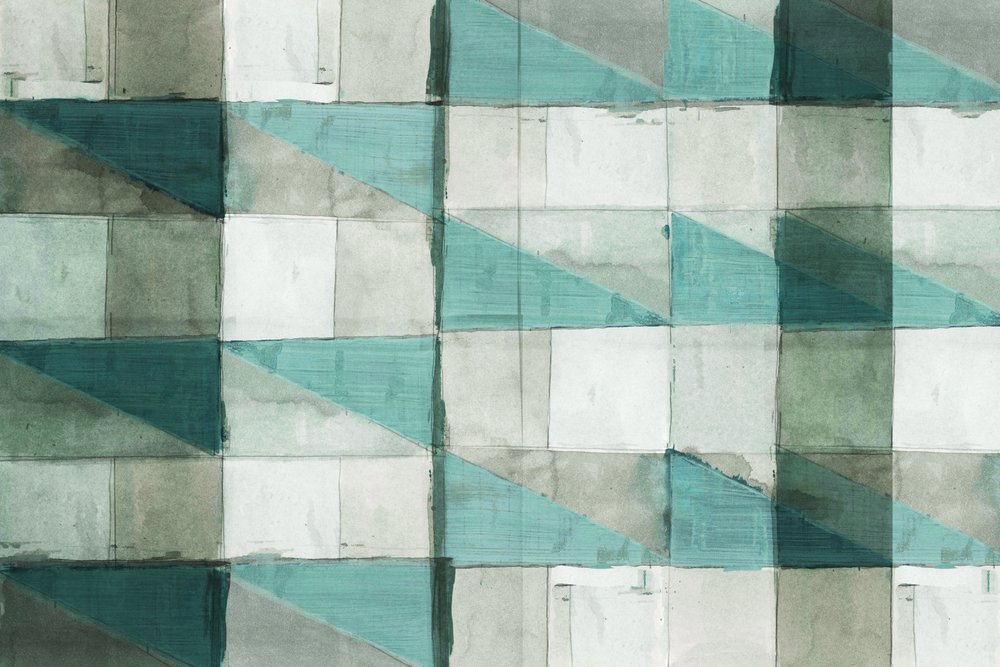 Aqua geometrisch patroon door cartissi