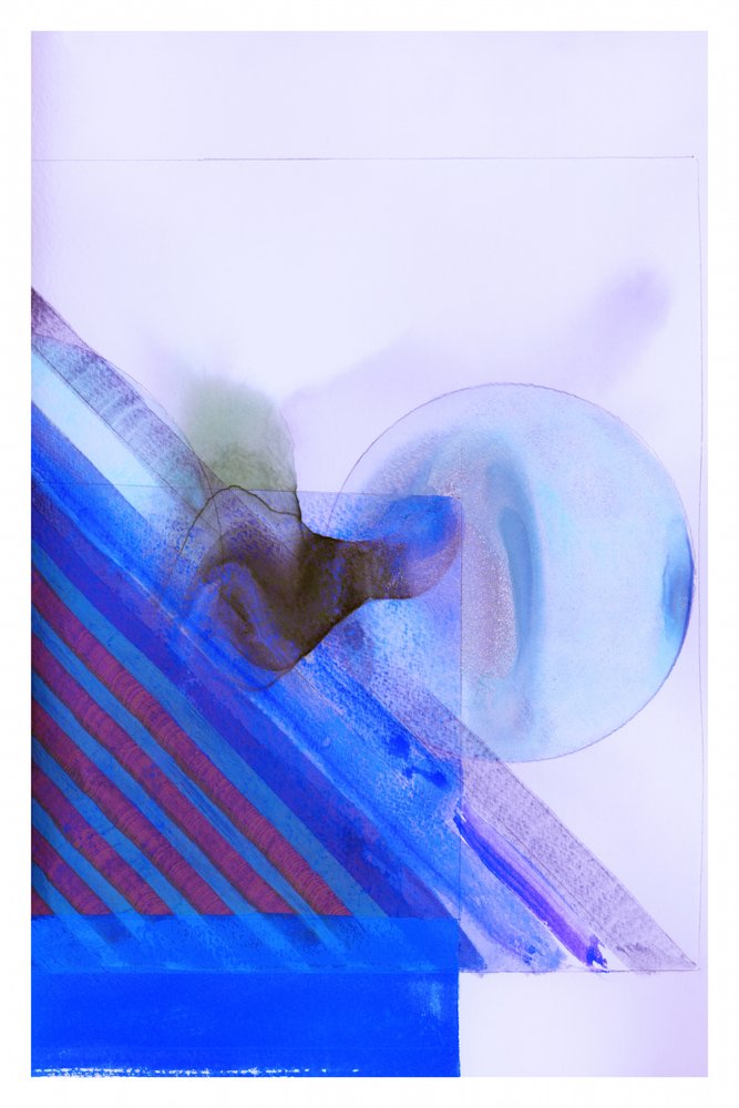 Blauwe geometrische stroming door cartissi
