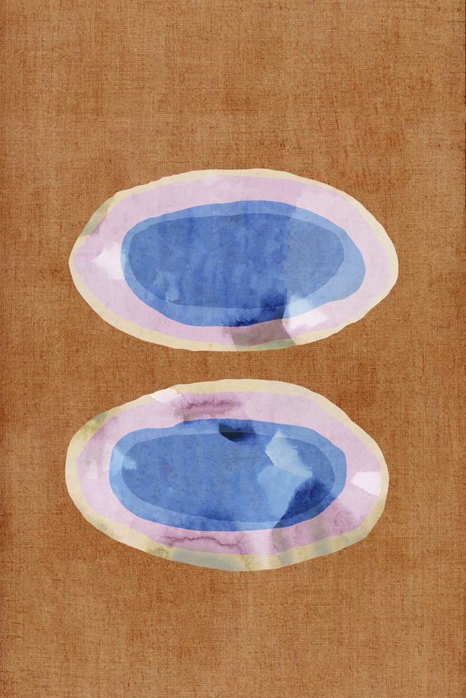 Blauw-roze abstracte vormen door cartissi