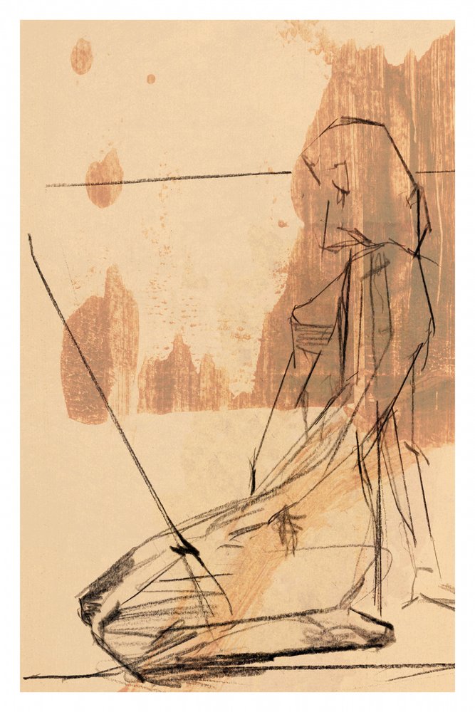 Contemplatieve abstracte figuur door cartissi