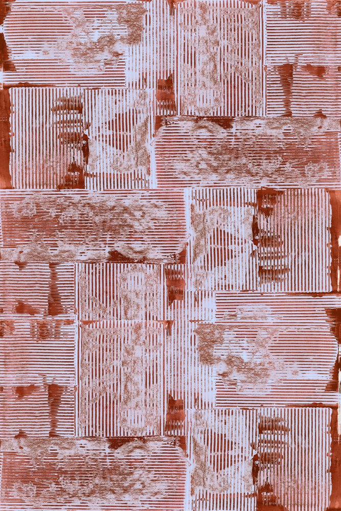 Patchwork met verweerde geometrische motieven door cartissi