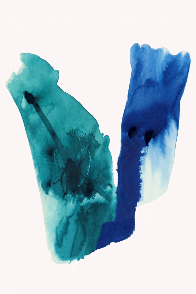 Vloeibaar blauw-groen abstract door cartissi