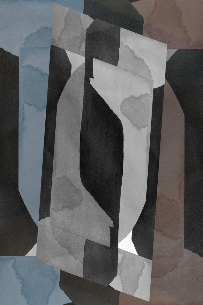 Gelaagde geometrische aquarel door cartissi