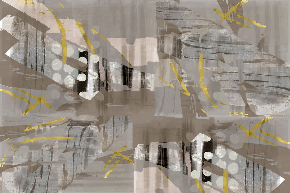 Modern Goud Abstract door cartissi