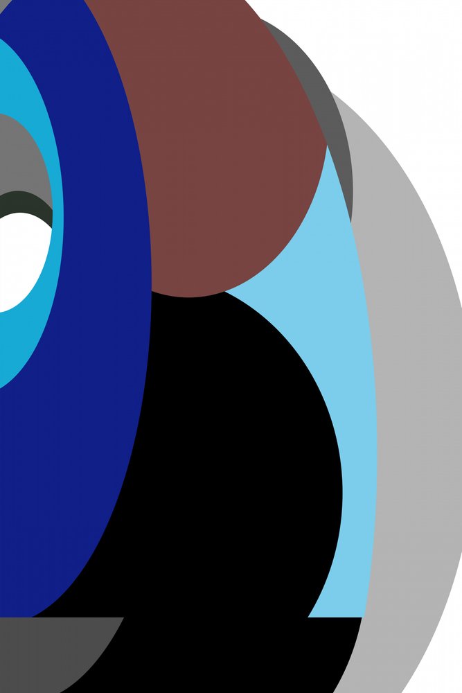 Overlappende blauwe vormen door cartissi