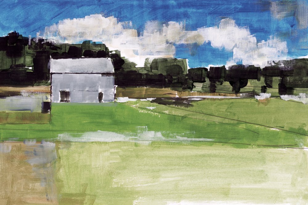 Landelijk landschap met schuur door cartissi
