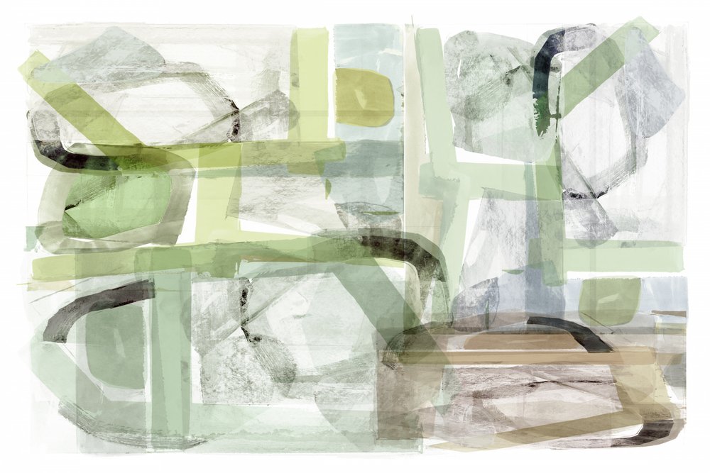 Zachtgroene abstracte vormen door cartissi