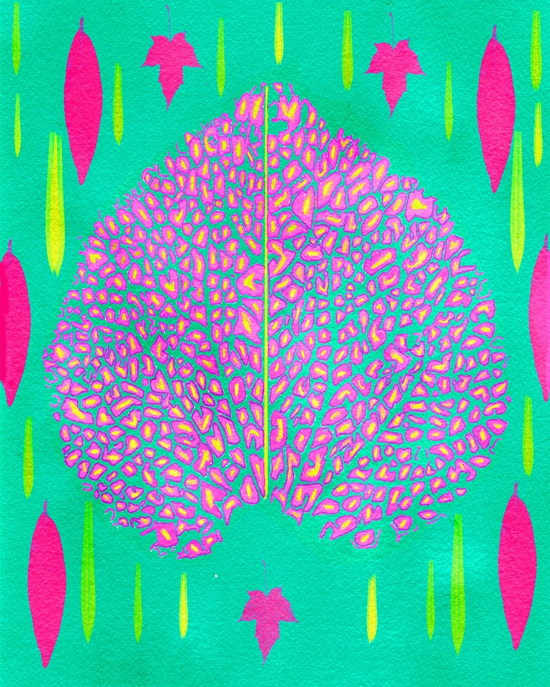 Neon botanisch blad door giovanna nicolo