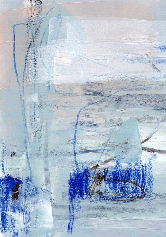 Blauwe abstracte stroming door uplusmestudio