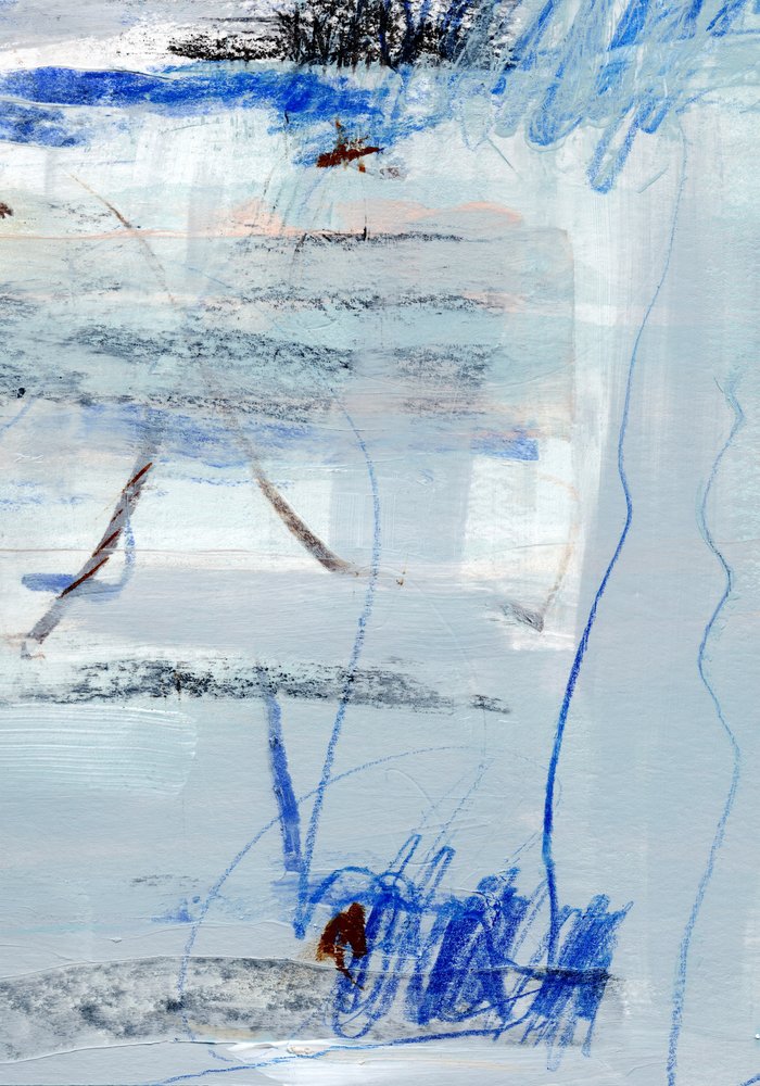 Koele blauwe abstractie door uplusmestudio