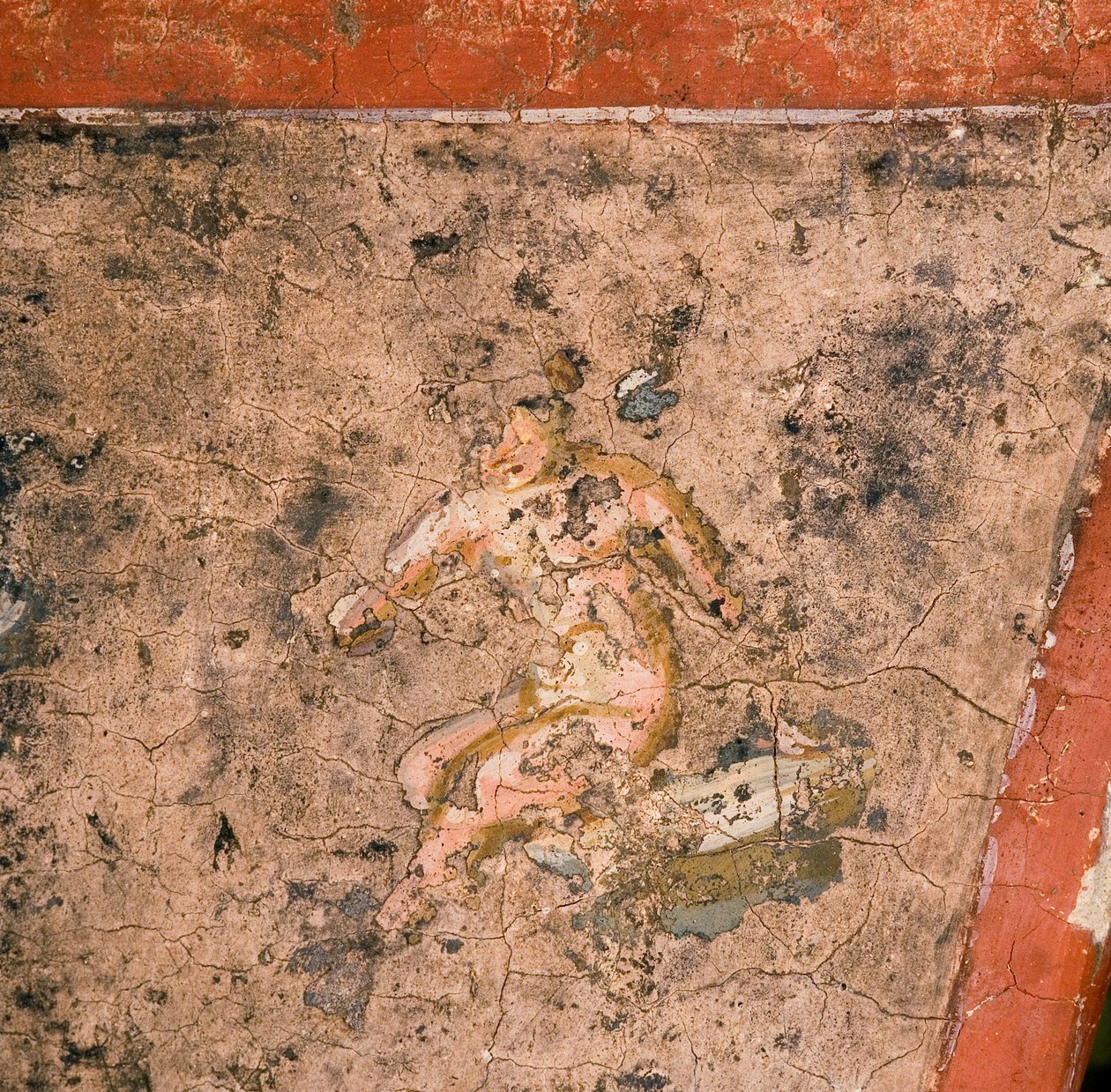 Detail van een fresco door Unknown