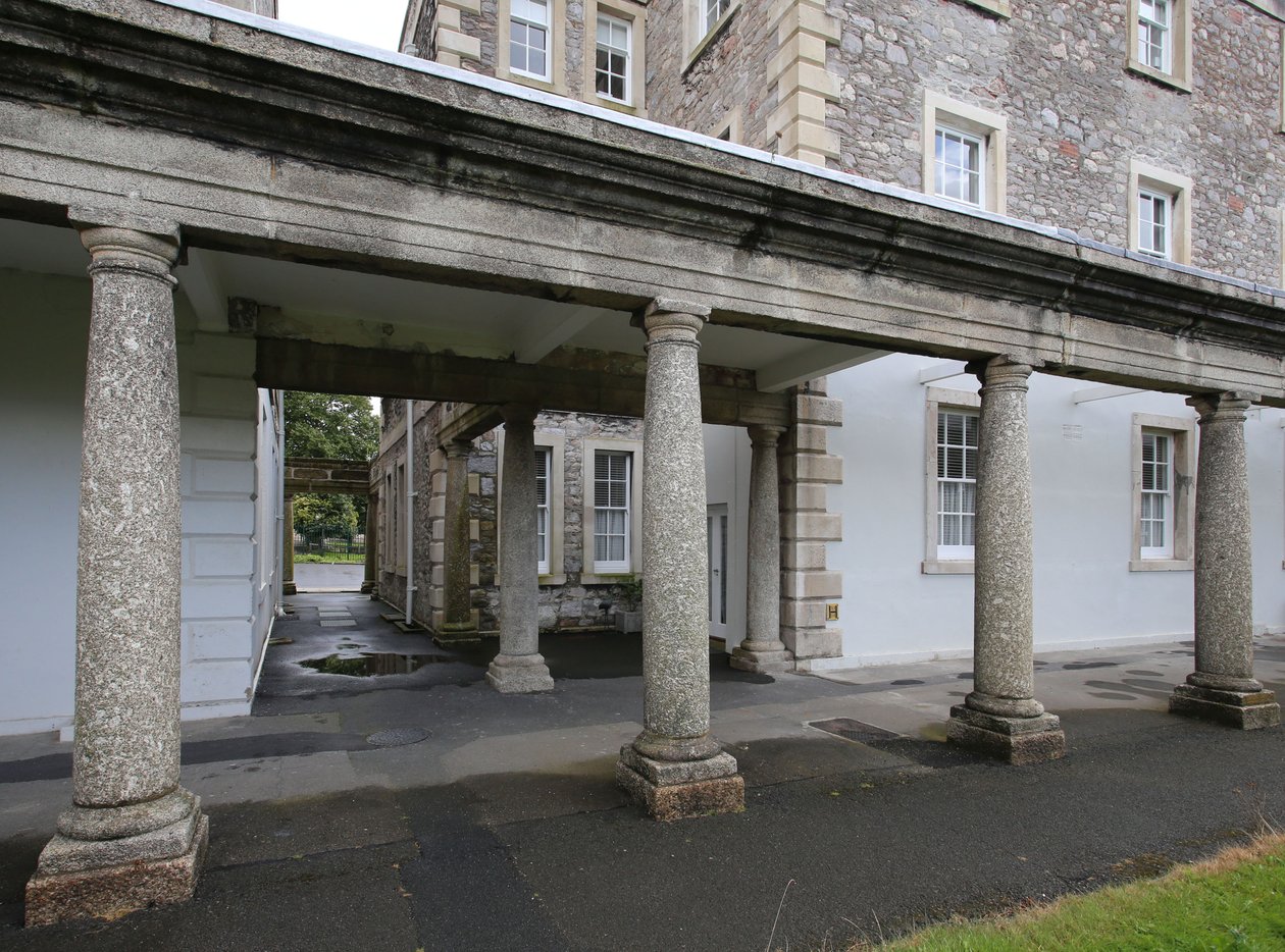 Granieten zuilen van de Trafalgar blok colonnade van het voormalige Koninklijke Marinehospitaal, Plymouth door Unbekannt Unbekannt