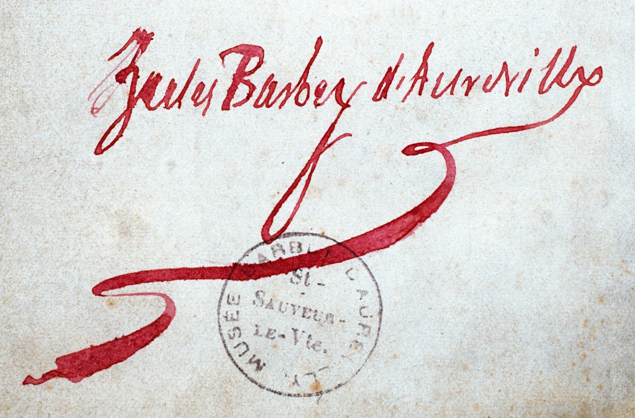 Manche N* 087, Musee de St Sauveur le Viscount, handtekening door Jules Barbey d