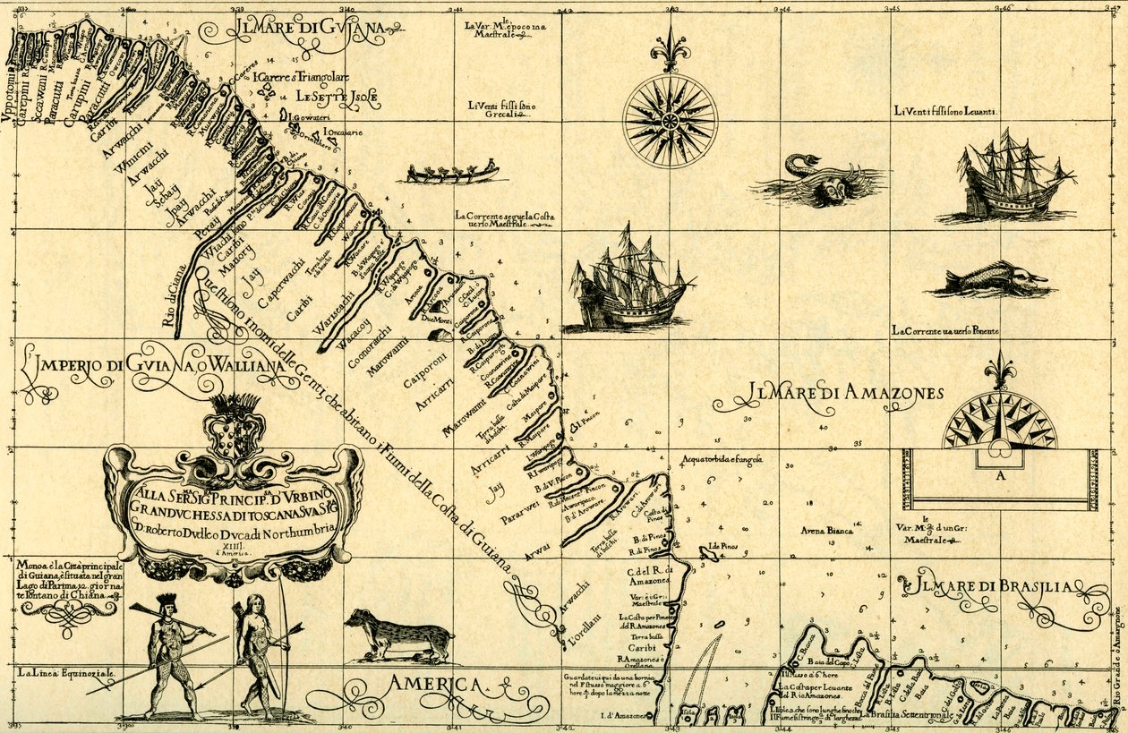 Kaart van de kust van Guyana, 1646-47 door Unknown