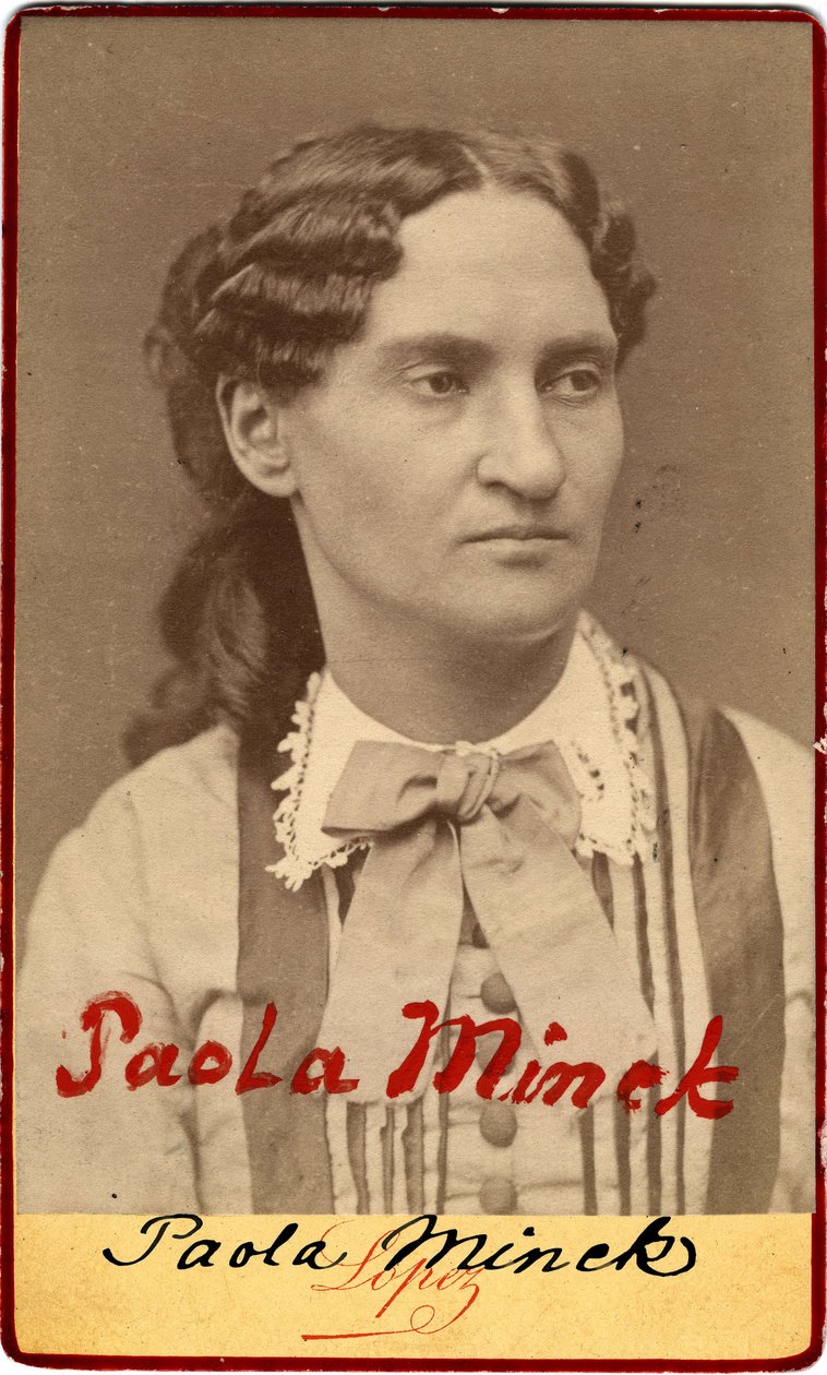 Parijse Commune: Portret van Paule Minck (1839-1901) Vrouw van Letters, Journalist, Franc-Maconne, Socialist en Feminist, 1871 door Unknown