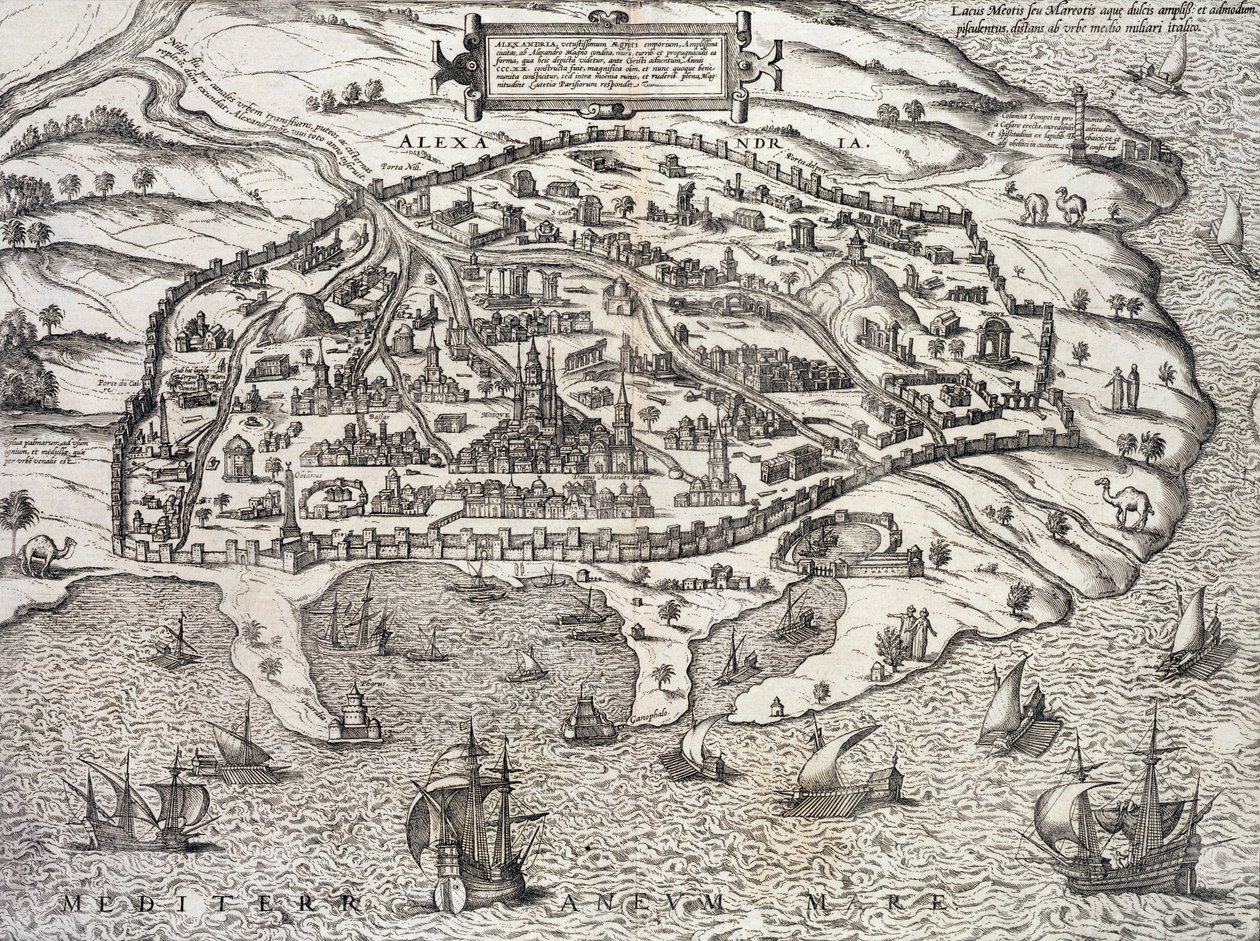 Stadskaart van Alexandrië in Egypte door Unknown