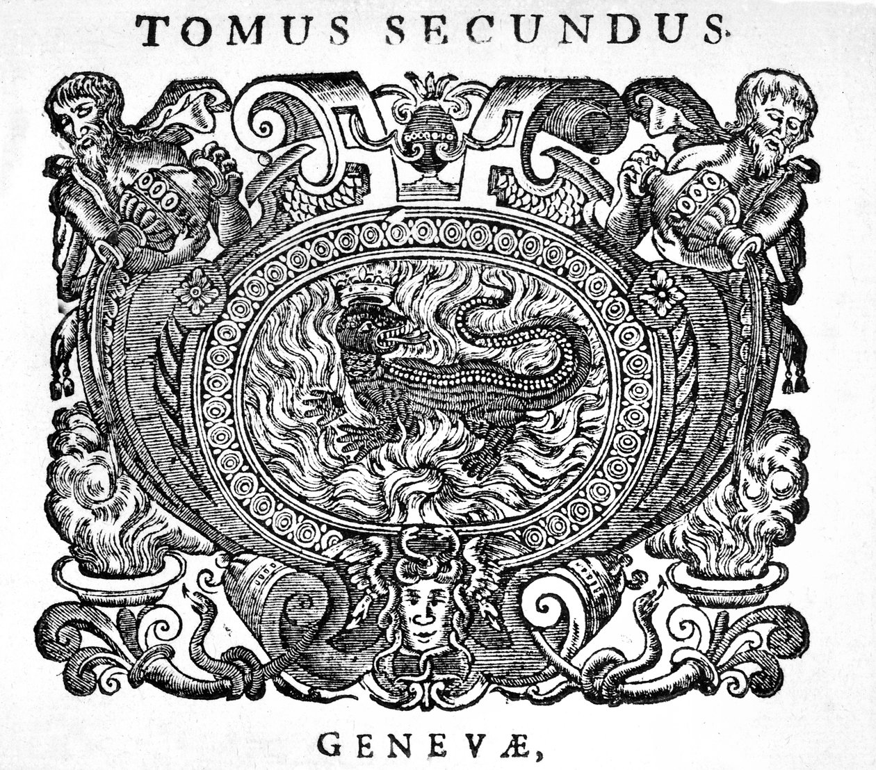 Houtsnede op titelpagina van Bibliotheca chemica curiosa, 1702 door Unknown