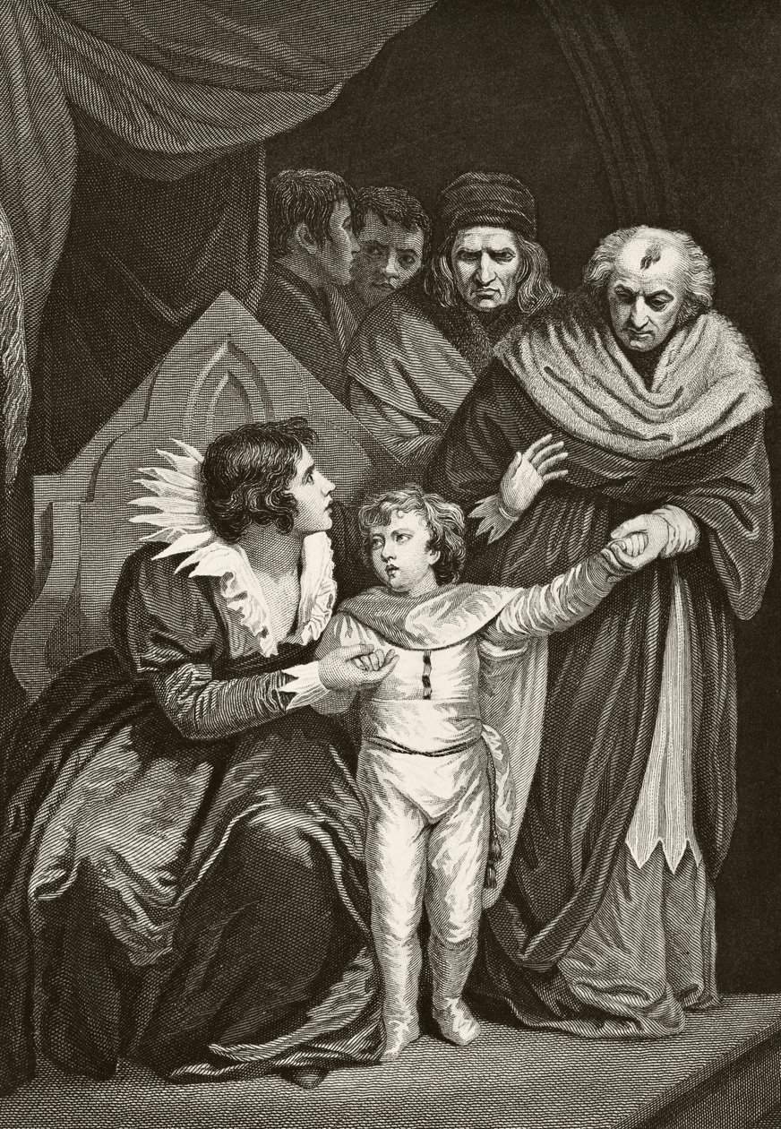 Elizabeth Woodville, Koningin-Gemalin van Koning Edward IV van Engeland, die haar zoon overgeeft, uit 