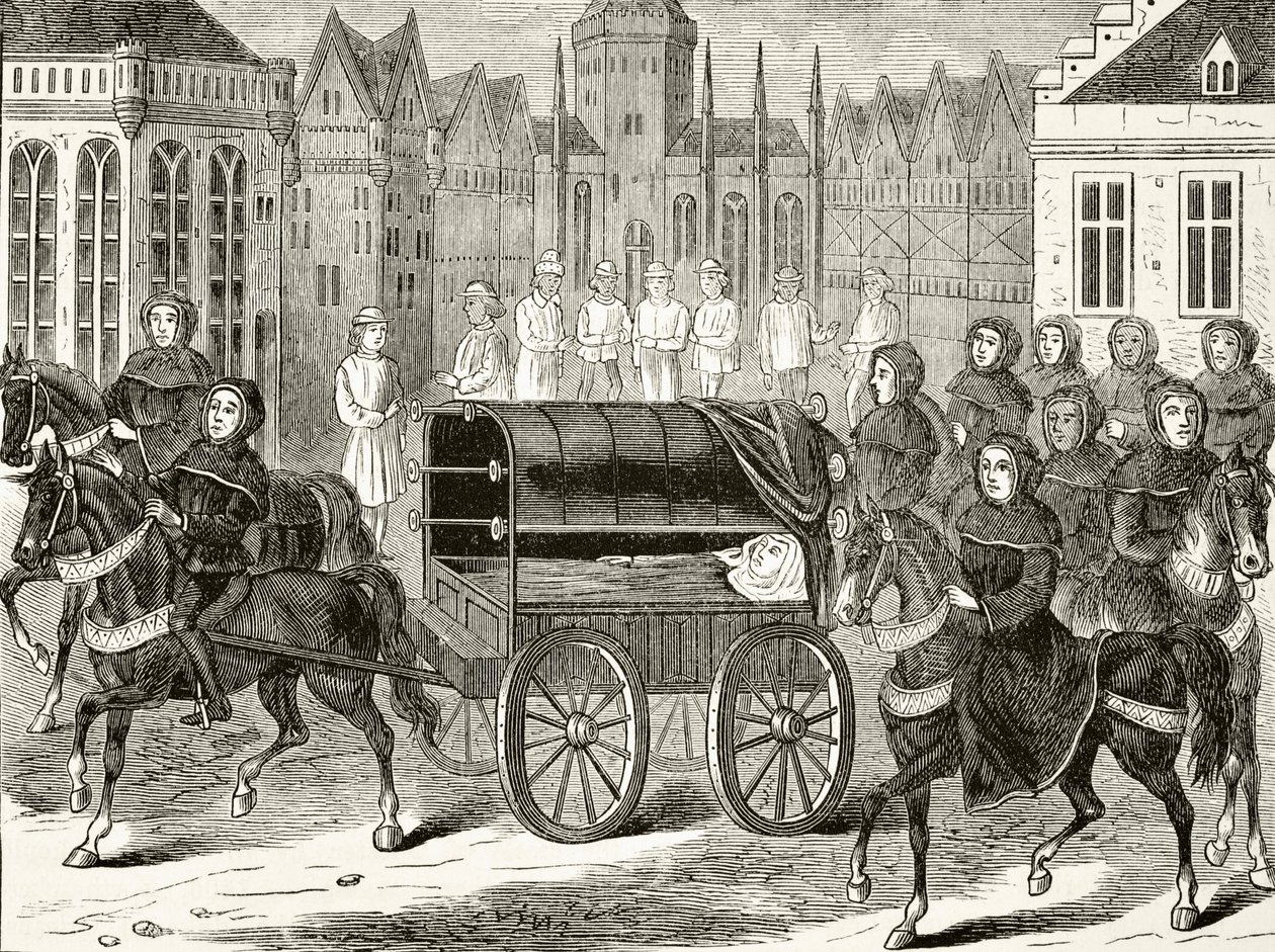 Begrafenisstoet van koning Richard II van Engeland in 1400, uit 