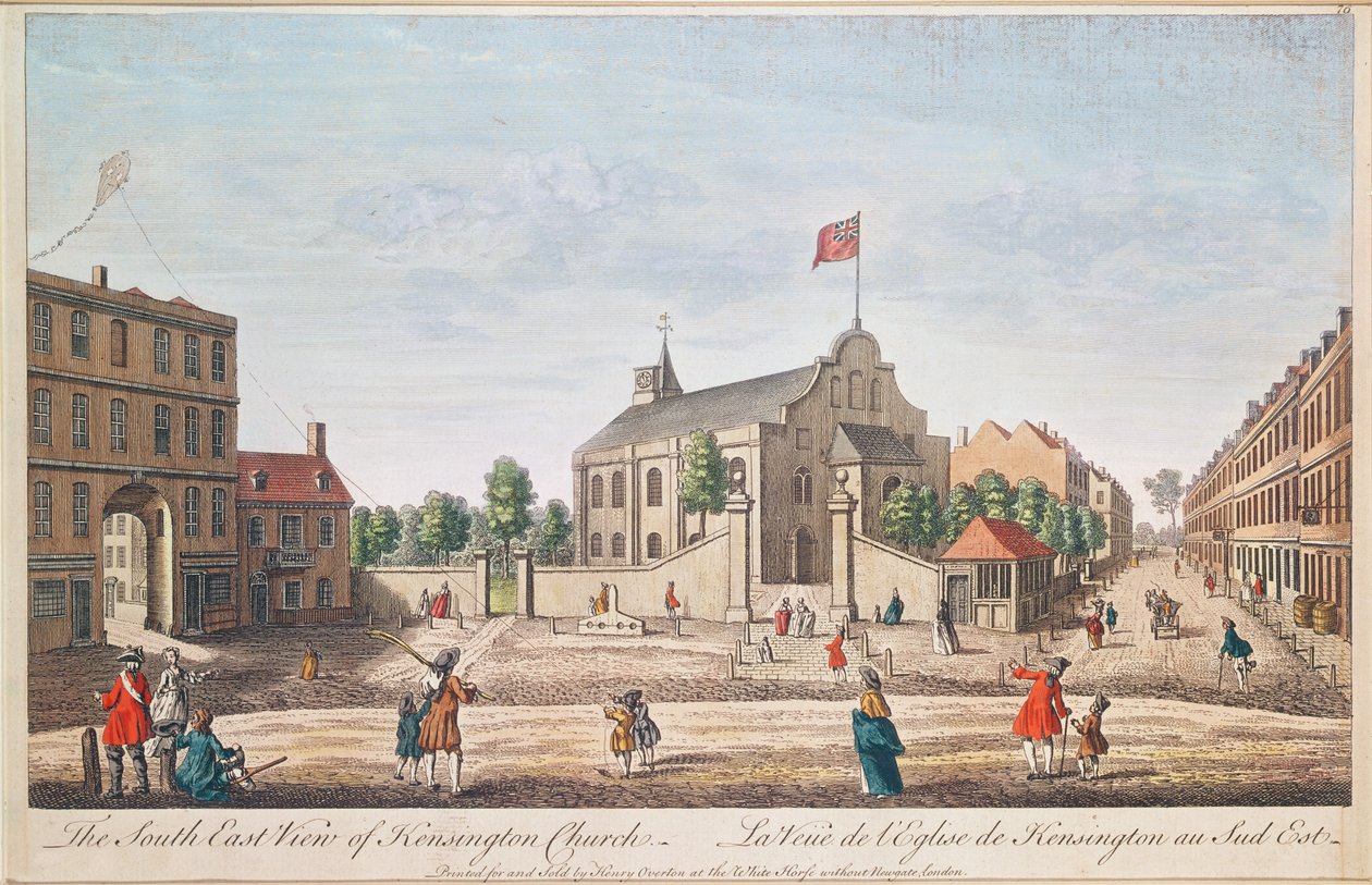 Kensington Church, Londen, Z.O. uitzicht door English School