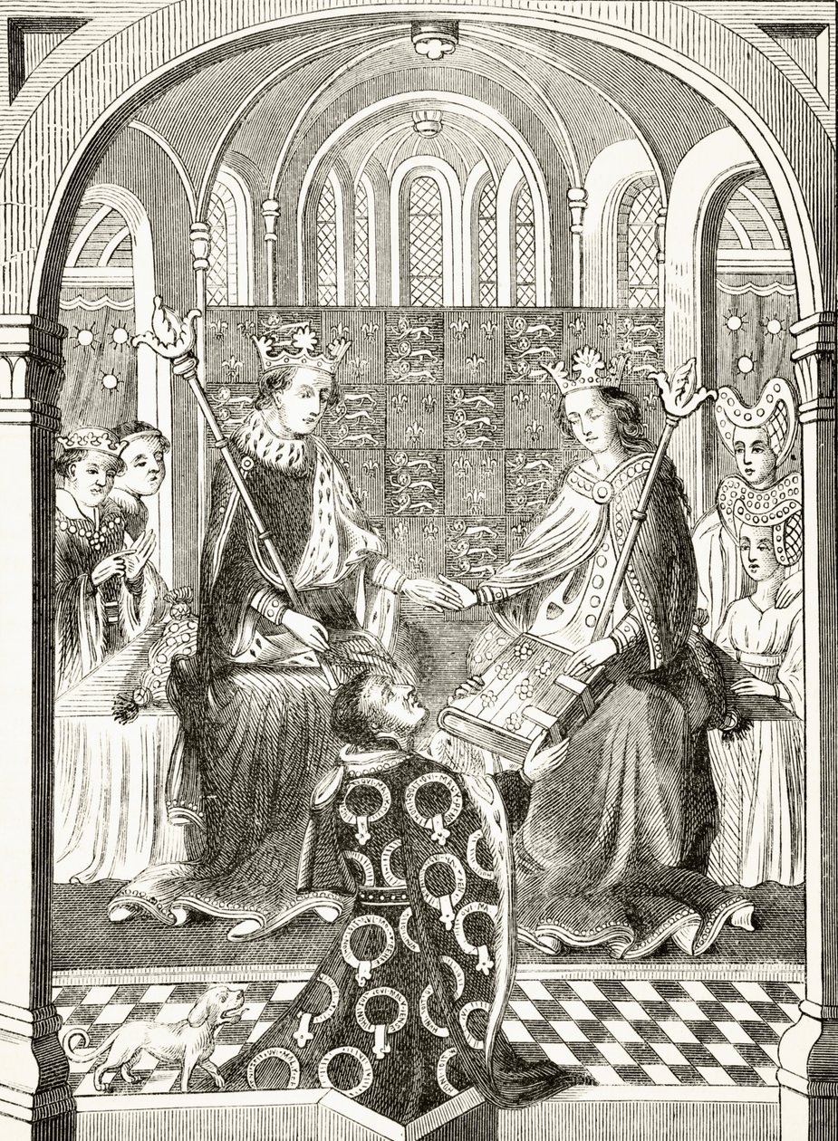 Koning Hendrik VI van Engeland en zijn Koningin Gemalin, Margaretha van Anjou in hun hof, uit 