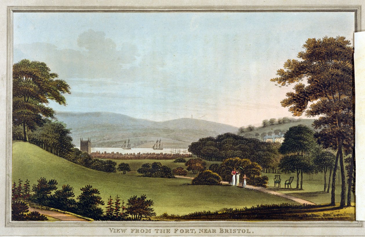 Uitzicht vanaf het Fort, nabij Bristol, uit 