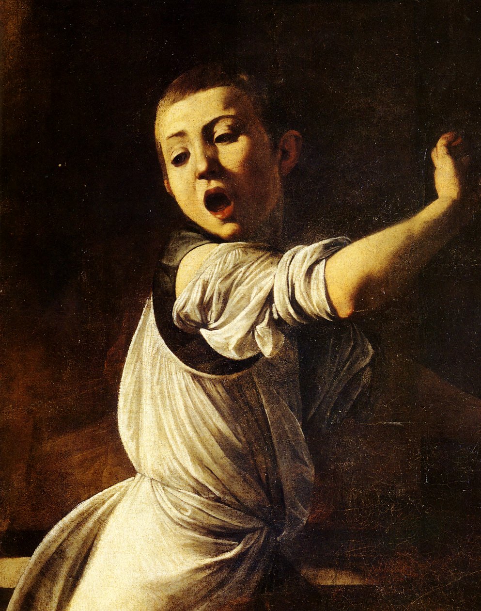 Martelaarschap van Sint Mattheüs (detail) door Michelangelo Merisi Caravaggio