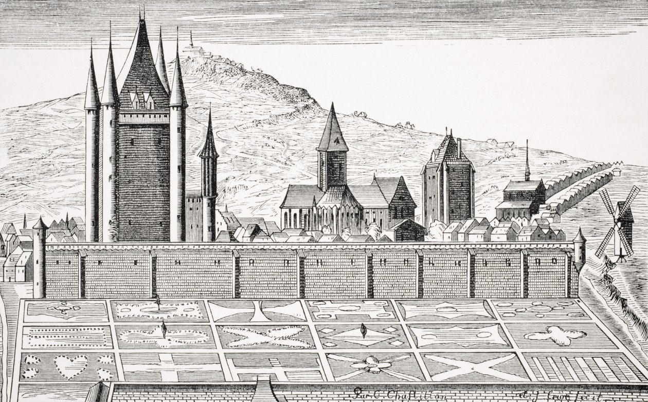 De toren van de Tempel in Parijs, naar een gravure van de 