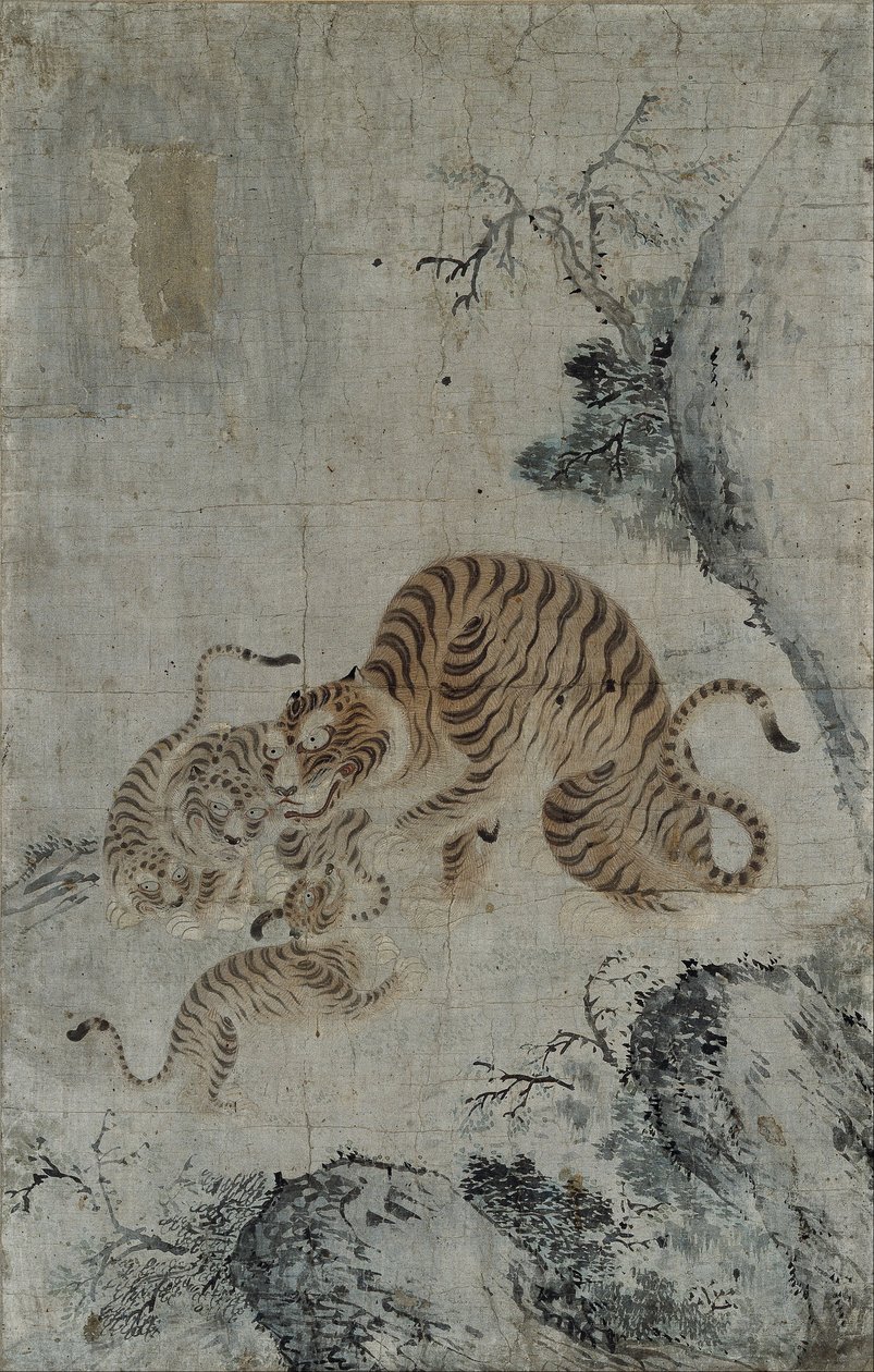 Familie van tijgers door Korea