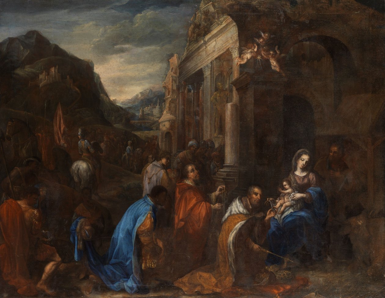 Aanbidding van de koningen door Unknown