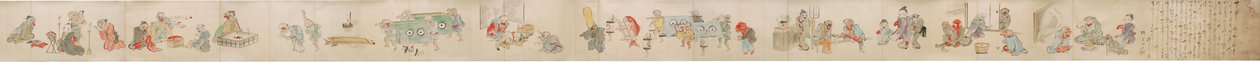 Japanse rol die Yokai/youkai verloving, huwelijk en gezinsleven afbeeldt door Unknown