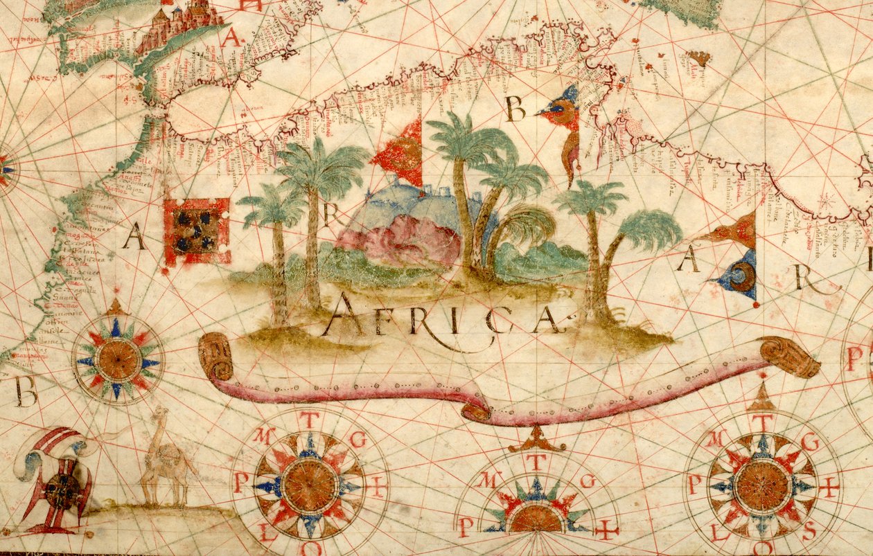 Zeekaart van het Middellandse Zeegebied, inclusief Europa met Britse Eilanden en een deel van Scandinavië door Unknown