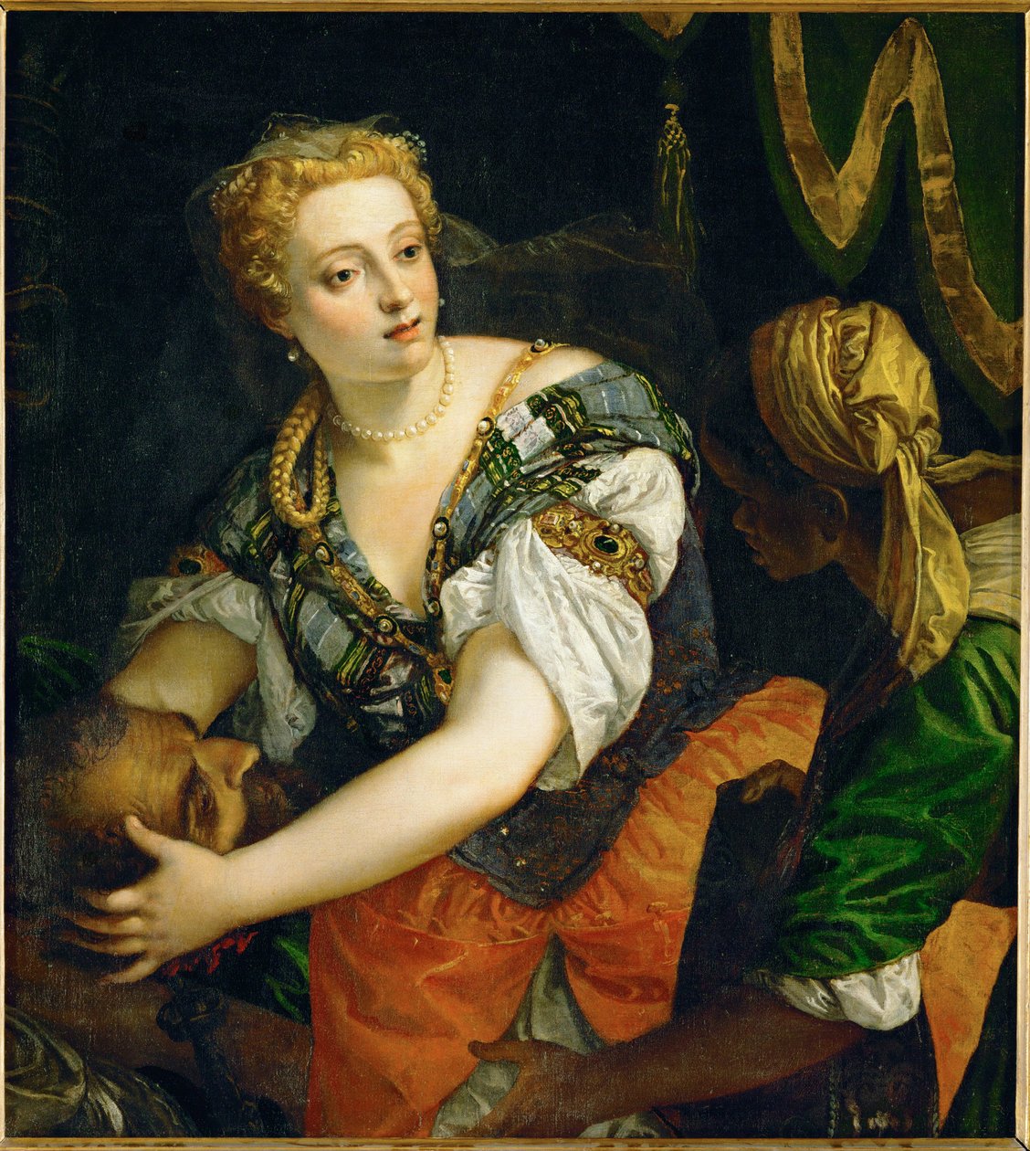 Judith met het hoofd van Holofernes ... (olieverf op doek) door (1528-88) Veronese