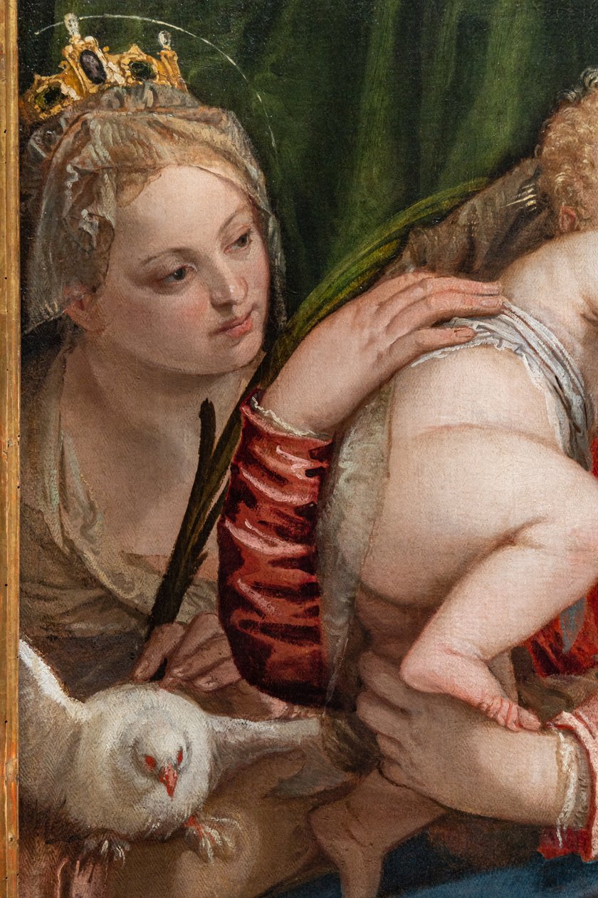 Madonna en kind Jezus tussen S. Catharina van Alexandrië en Petrus (detail) door (1528 88) Veronese